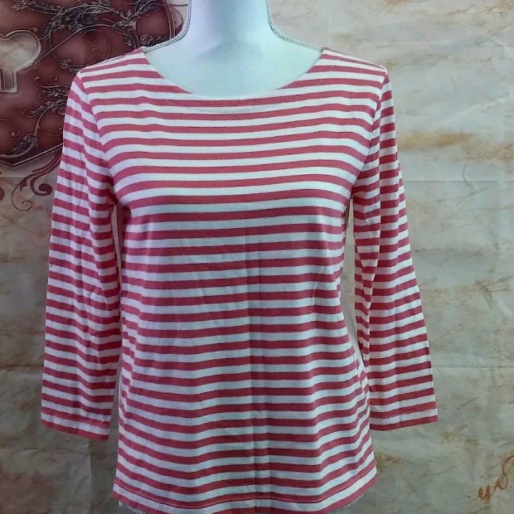 J Crew shirt XS pink/white nautical summer top